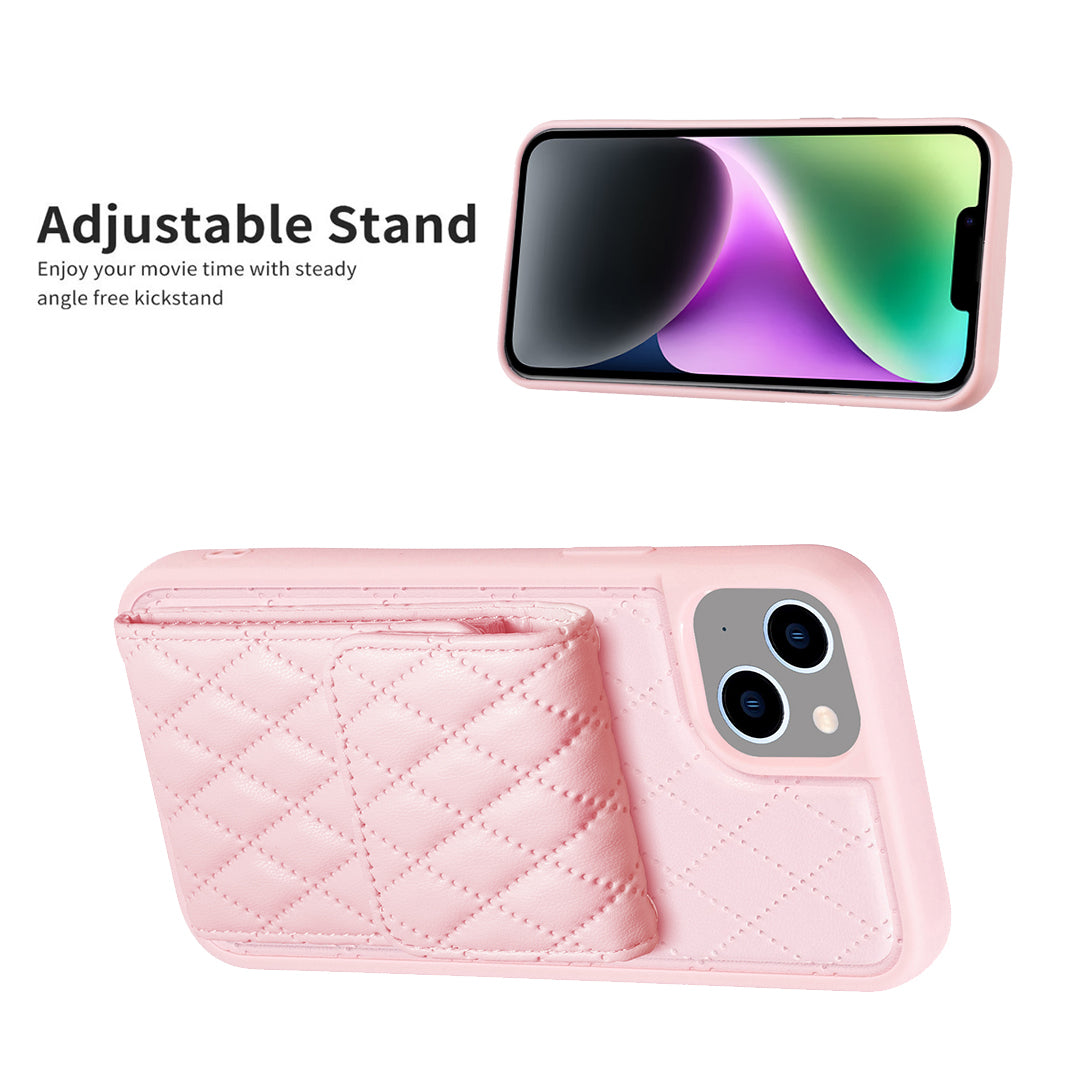 BF22-Style For iPhone 14 Plus PU Leather TPU Phone Case Vertical Card Holder Pouch Phone Cover with Strap BF22-Style For iPhone 14 Plus PU Leather TPU Phone Case Vertical Card Holder Pouch Phone Cover with Strap